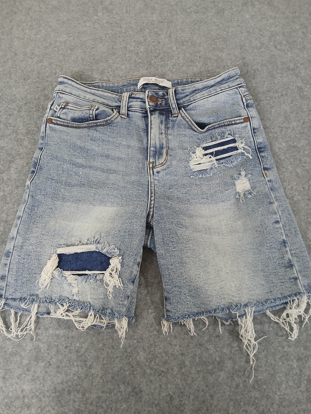 Judy Blue Light Blue Distressed Bermuda Shorts